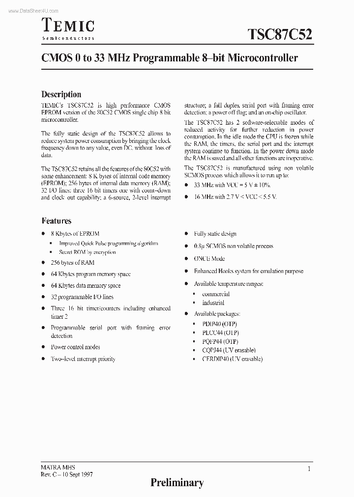 TSC87C52_1380137.PDF Datasheet