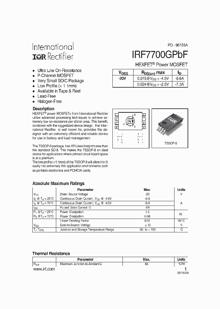 IRF7700GPBF_1456522.PDF Datasheet