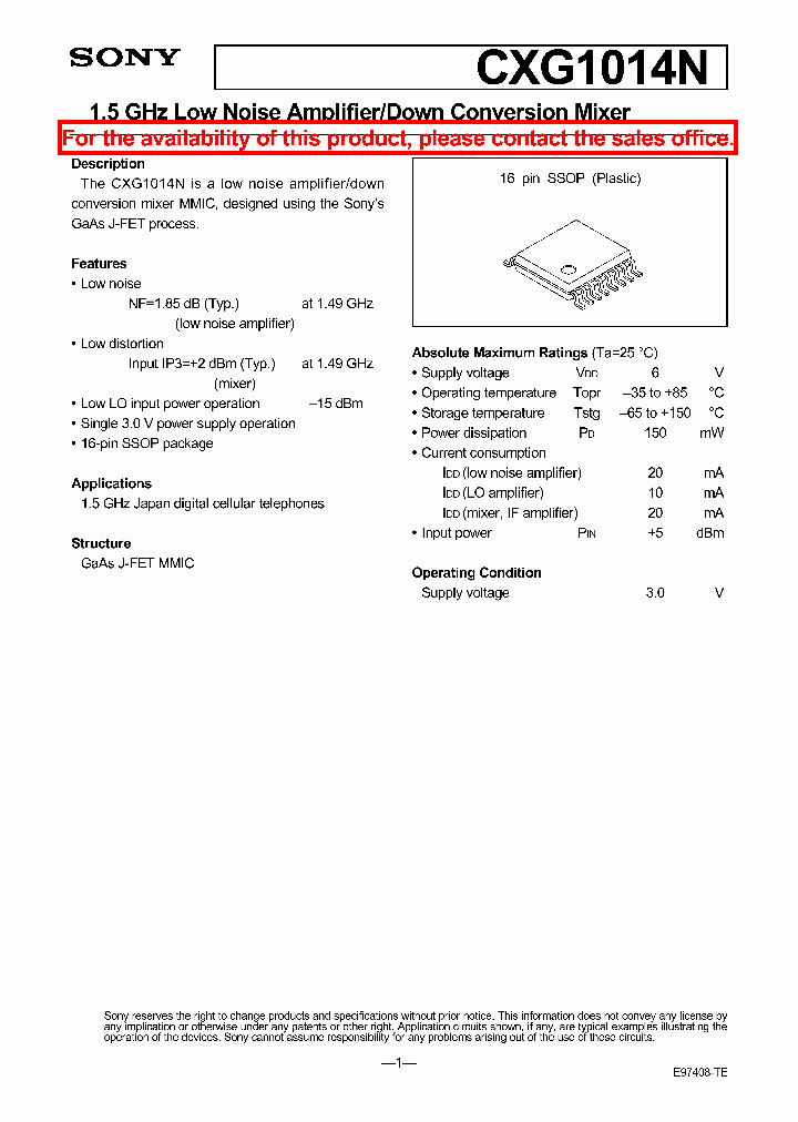 CXG1014N_1469050.PDF Datasheet