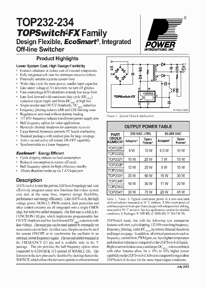 TOP233YN_840358.PDF Datasheet