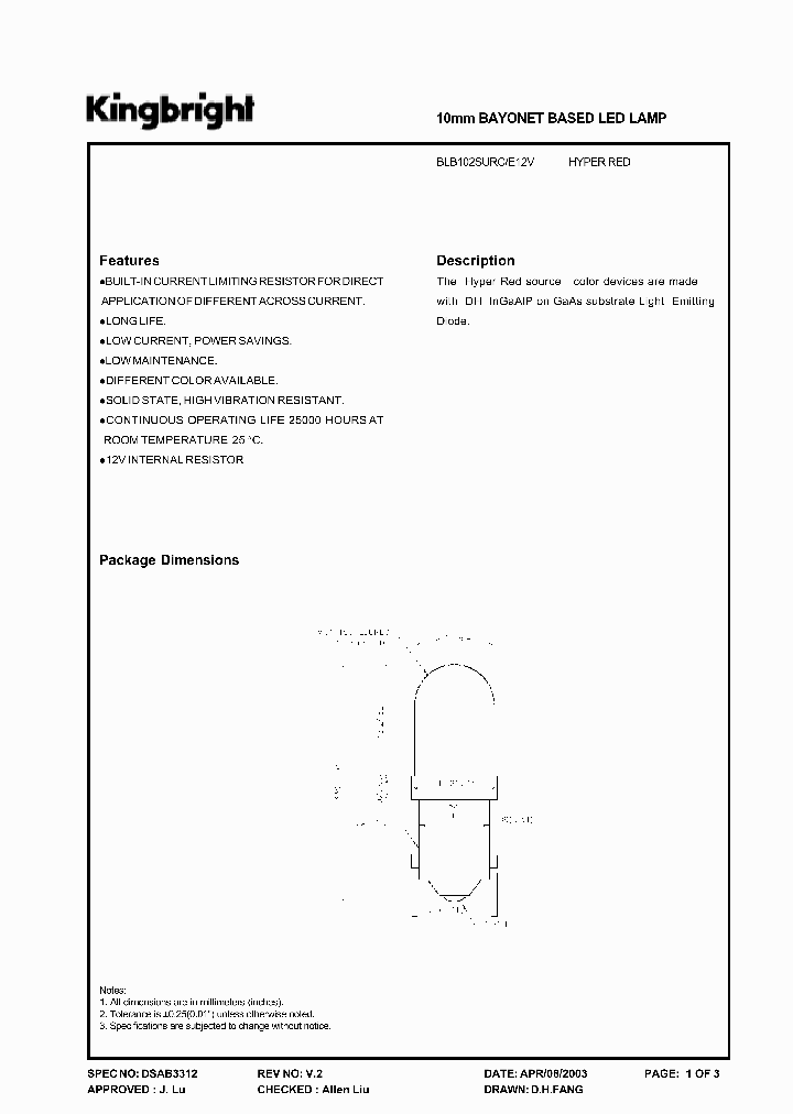 BLB102SURCE12V_845092.PDF Datasheet