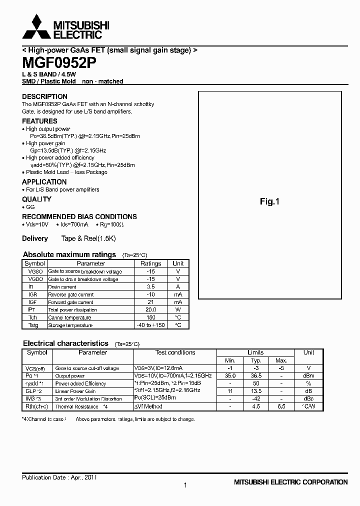 MGF0952P11_1518292.PDF Datasheet