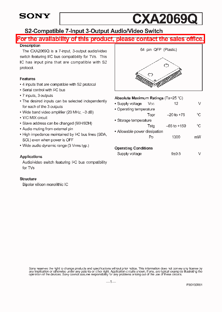 CXA2069Q_1538014.PDF Datasheet
