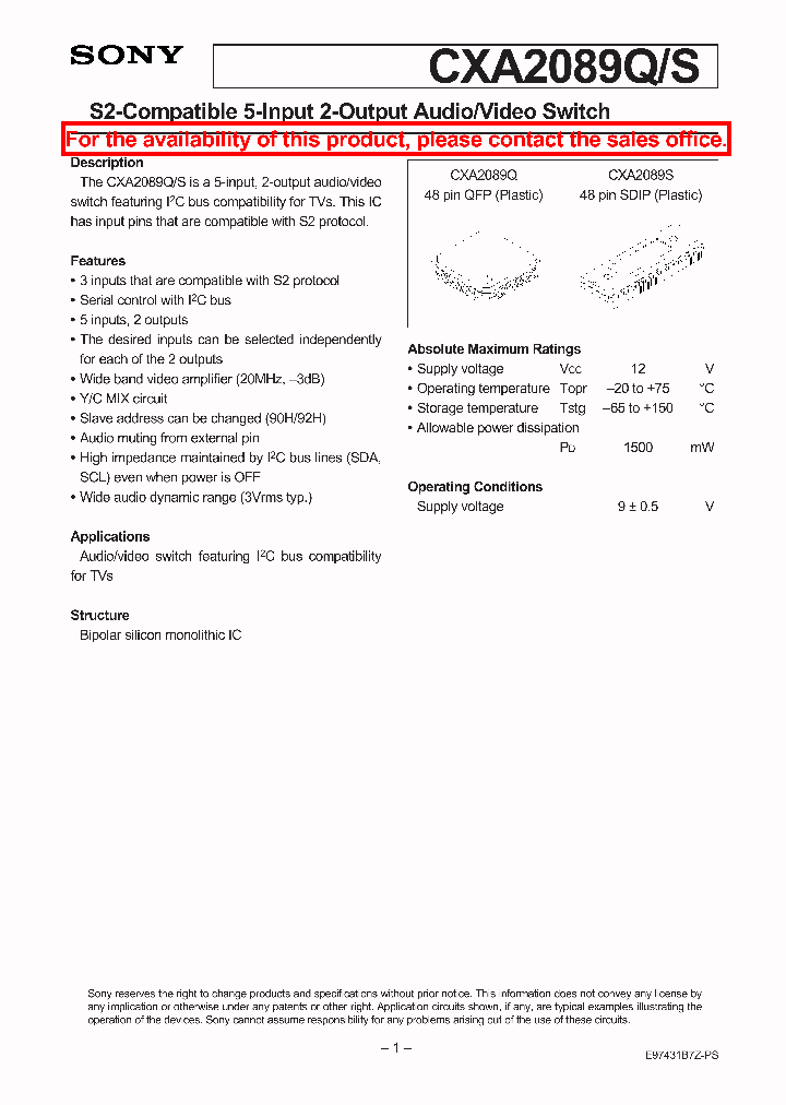 CXA2089QS_1538017.PDF Datasheet