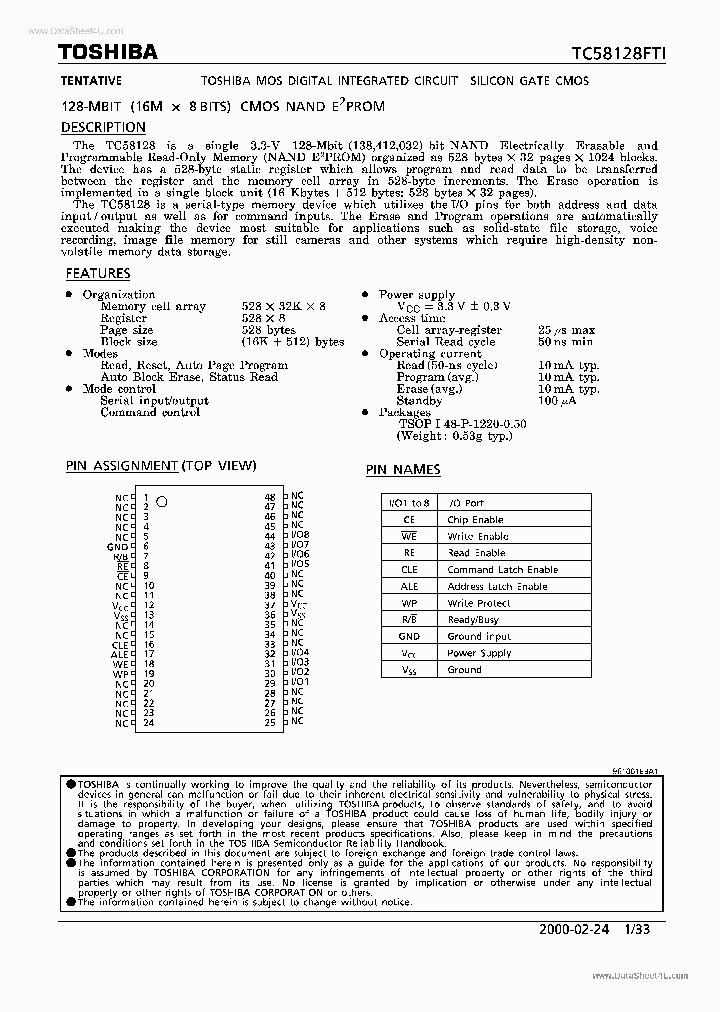 TC58128FTI_1549762.PDF Datasheet