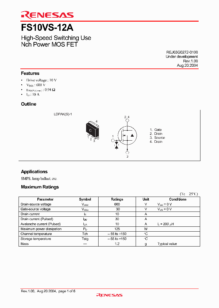 FS10VS-12A_1605929.PDF Datasheet