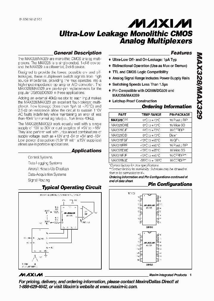 MAX328CWET_980130.PDF Datasheet
