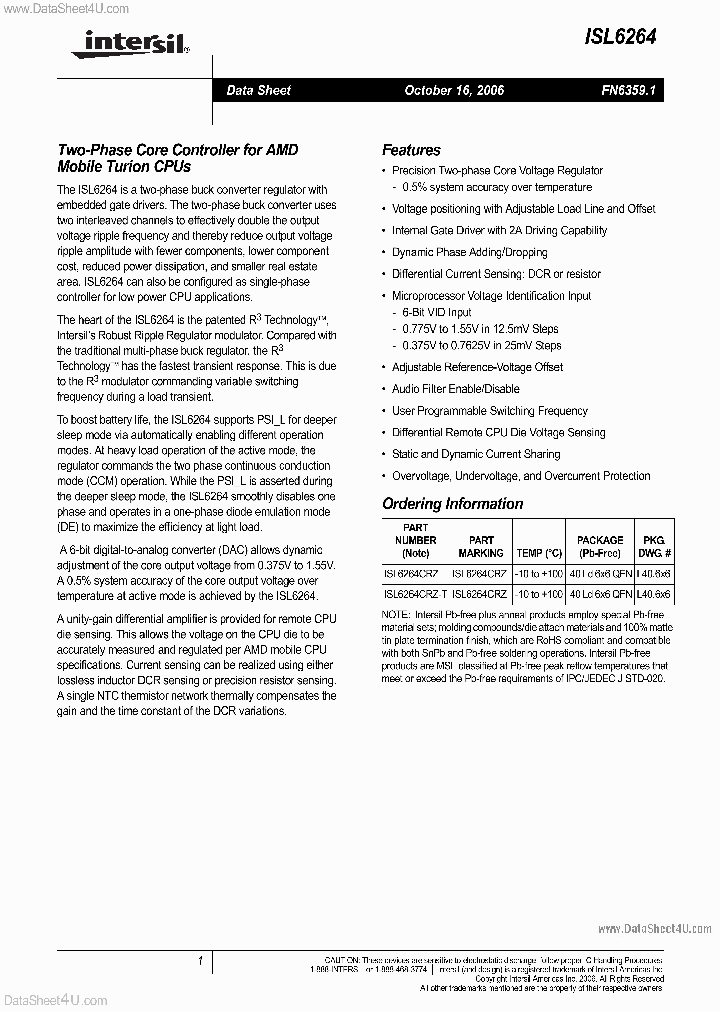 ISL6264_1612308.PDF Datasheet