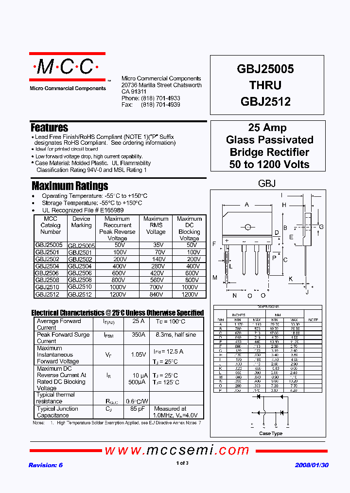 GBJ2510-BP_1025568.PDF Datasheet