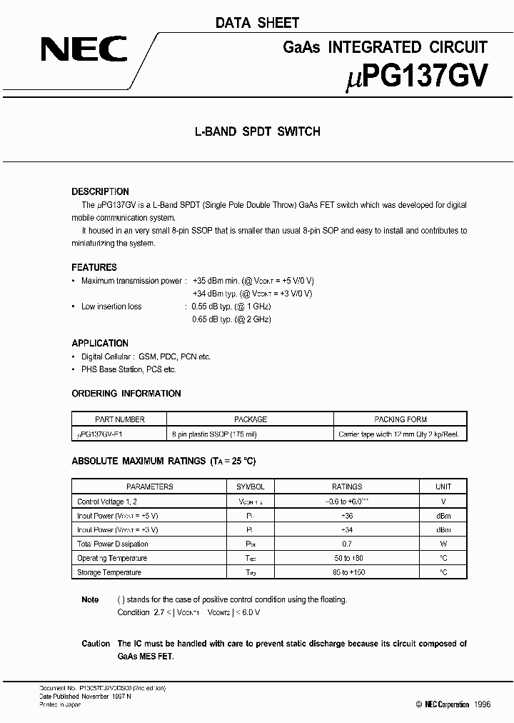 UPG137GV-E1_1052567.PDF Datasheet