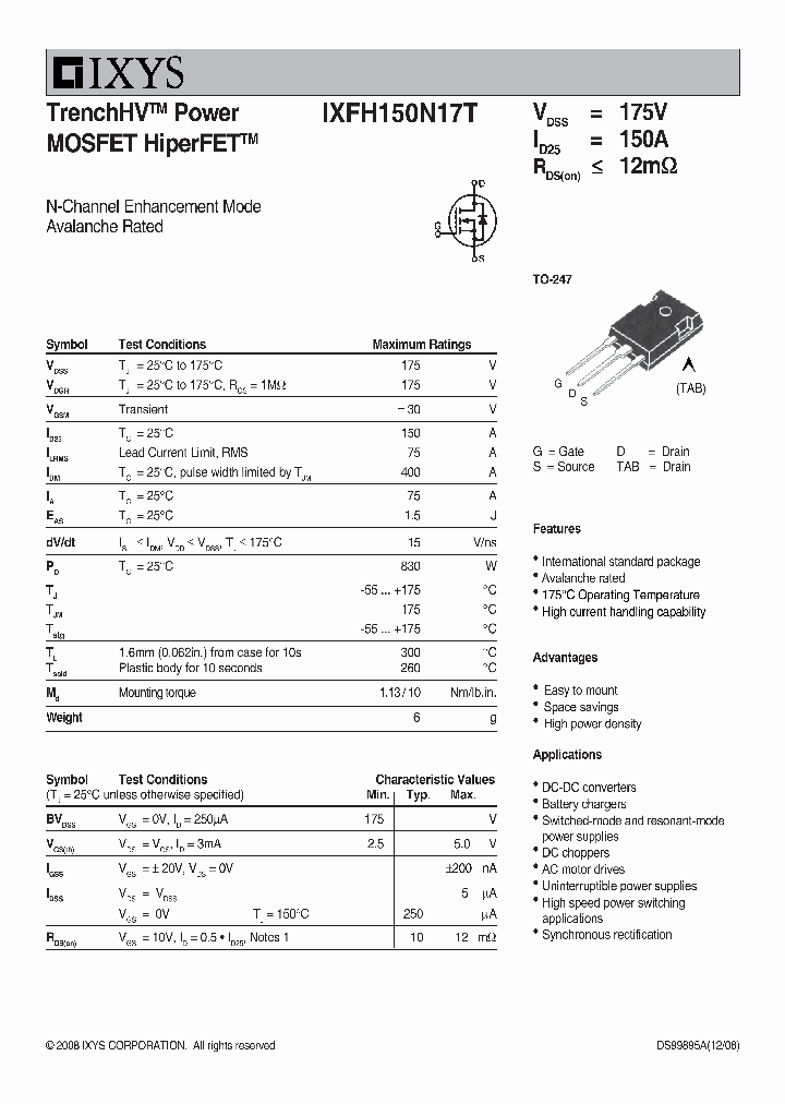 IXFH150N17T_1660019.PDF Datasheet