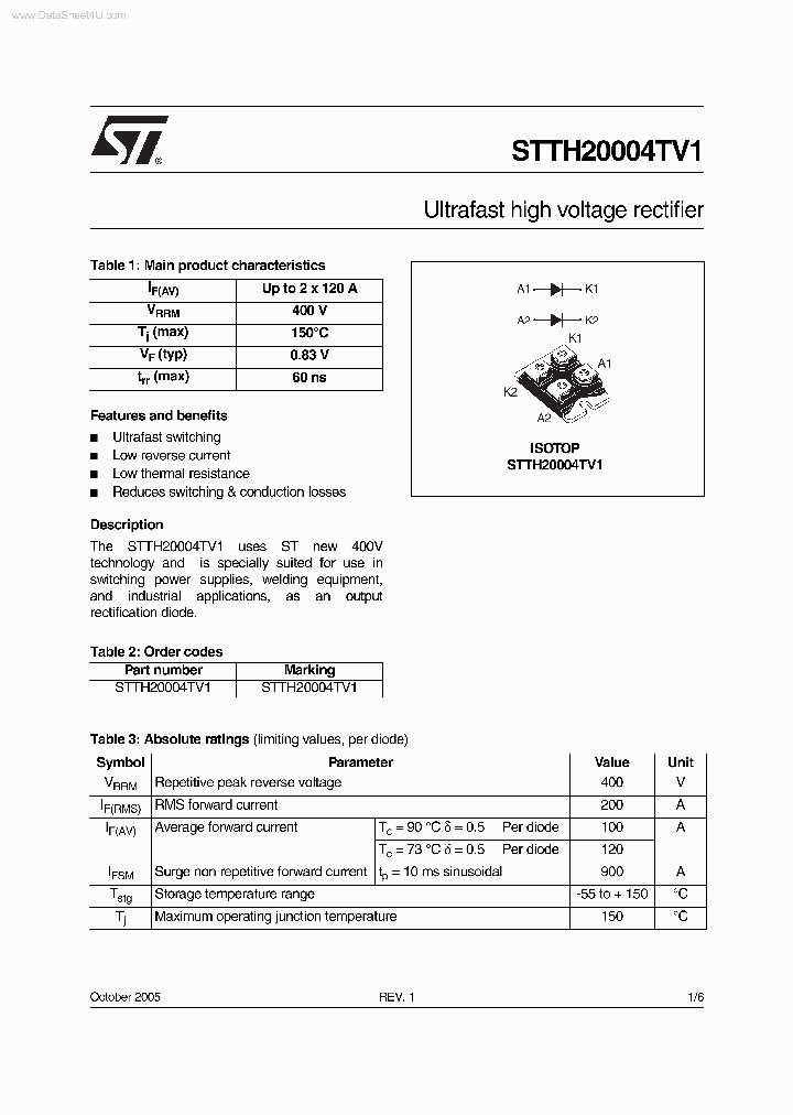 STTH20004TV1_1651952.PDF Datasheet