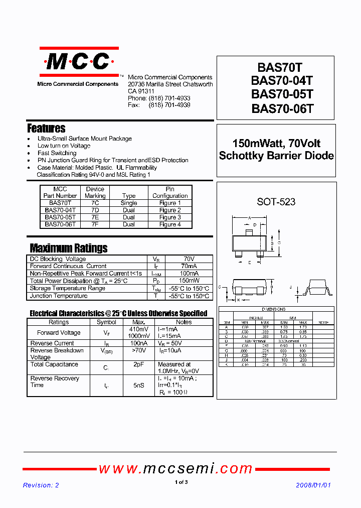 BAS70T-TP_1089744.PDF Datasheet