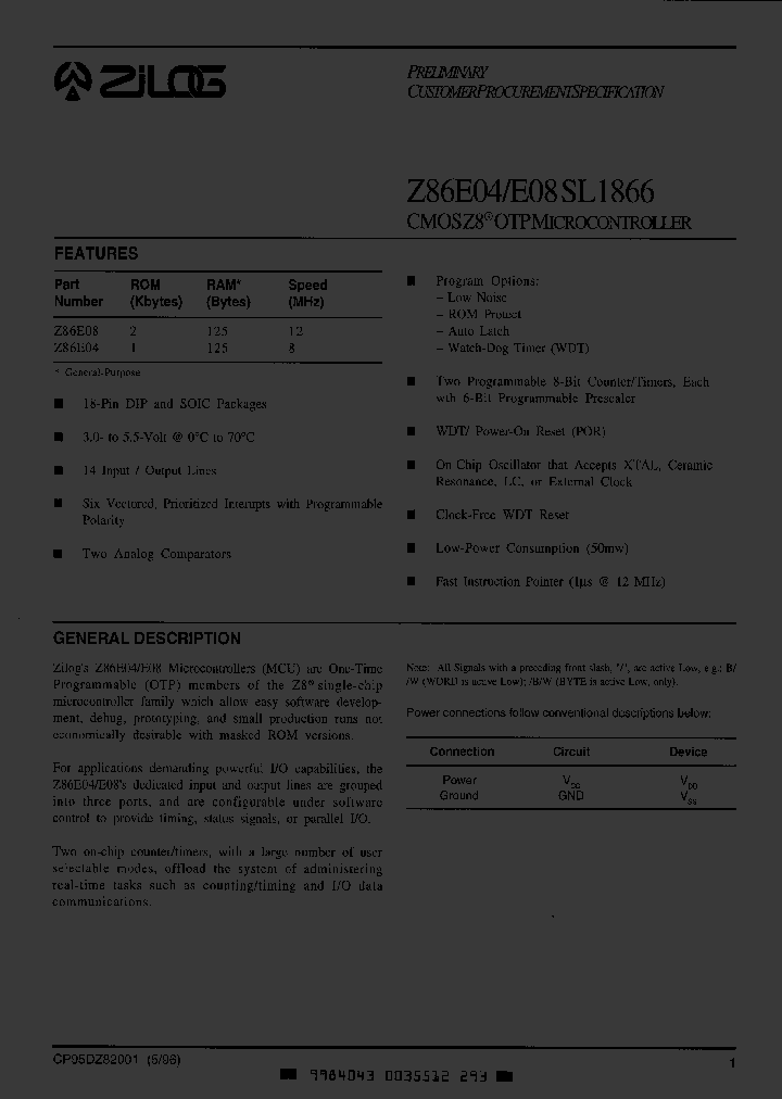 Z86E04_1692602.PDF Datasheet