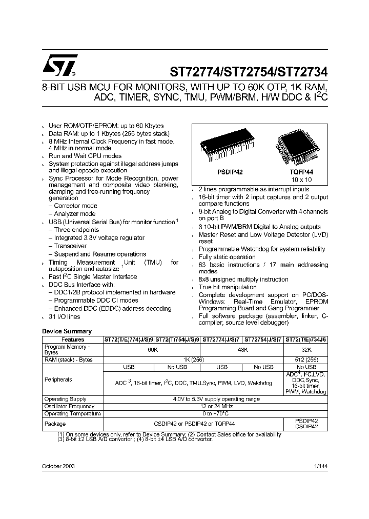 ST72E774J9D0_1698373.PDF Datasheet