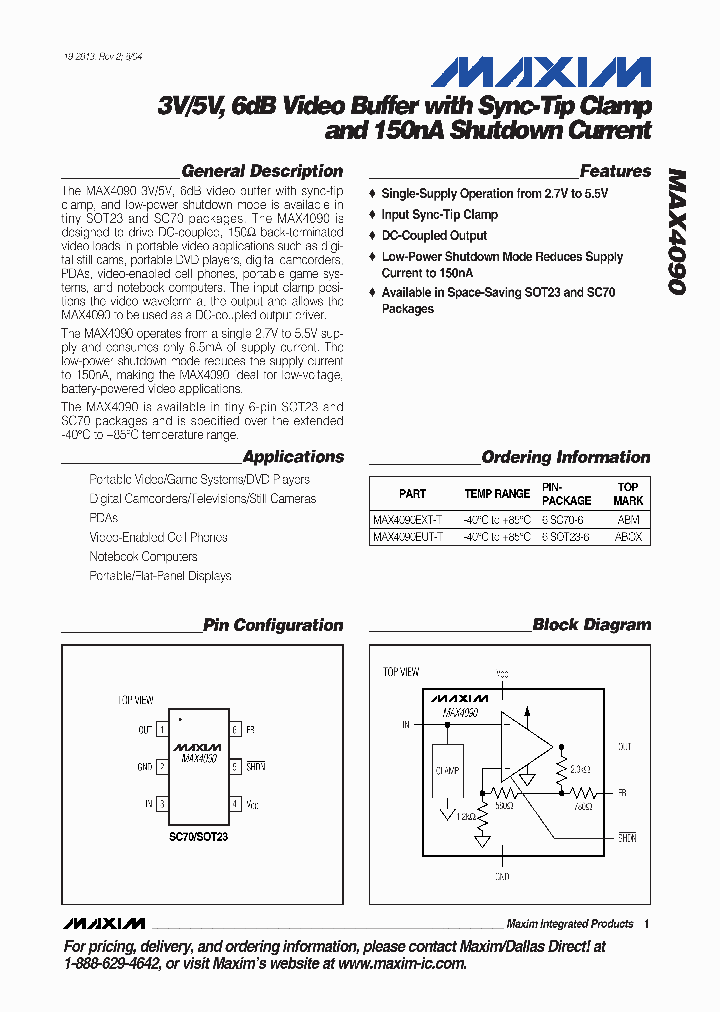 MAX4090EUT-T_1703777.PDF Datasheet