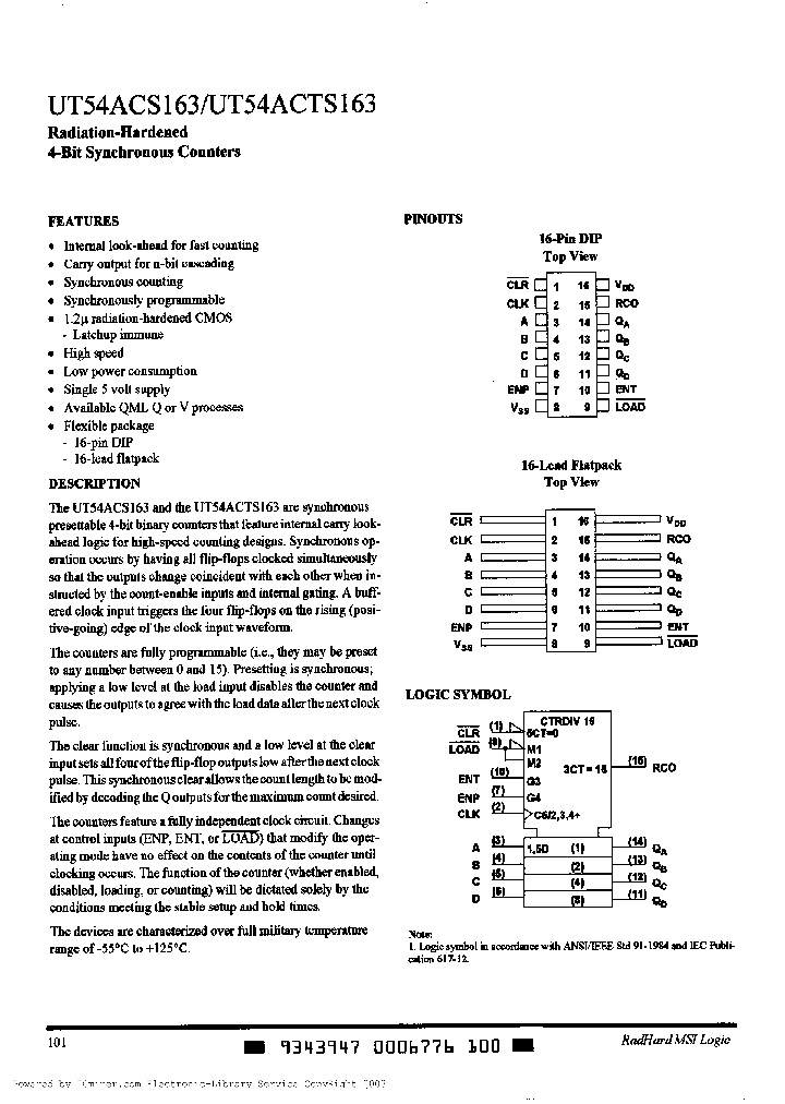 UT54ACS163-UCX_1260444.PDF Datasheet