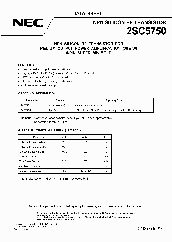2SC5750-T1_1319084.PDF Datasheet