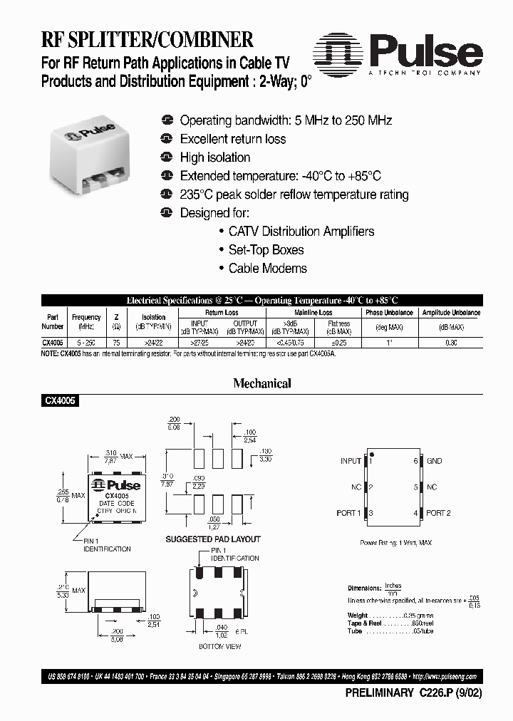 CX4005_1377130.PDF Datasheet