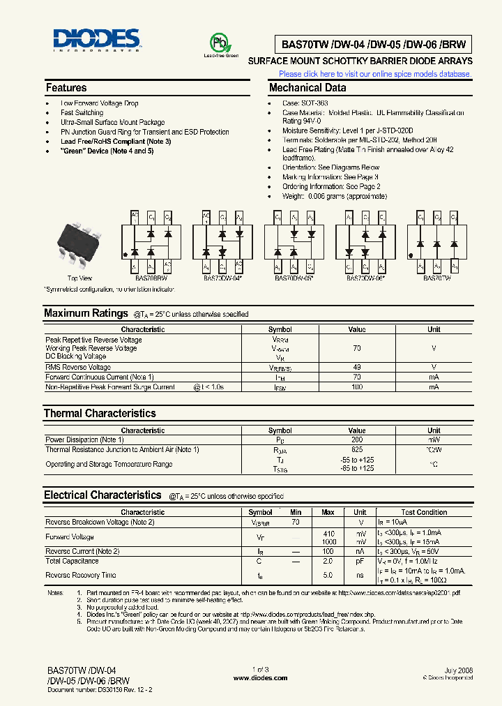 BAS70DW-05-7_1382531.PDF Datasheet