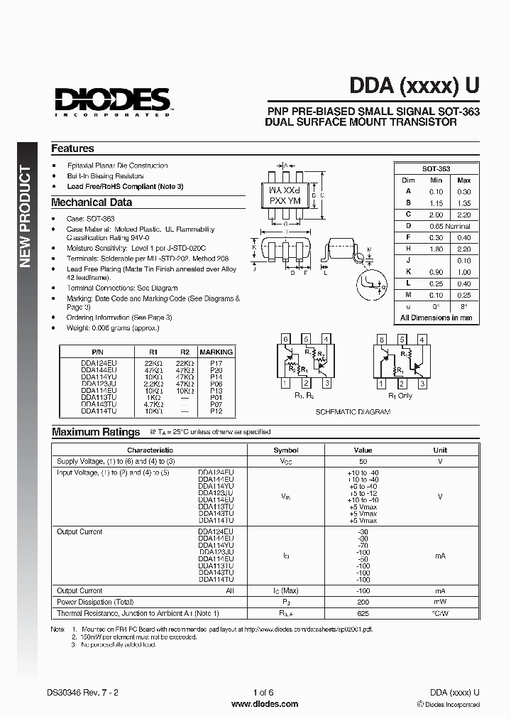 DDA113TU-7-F_1407926.PDF Datasheet