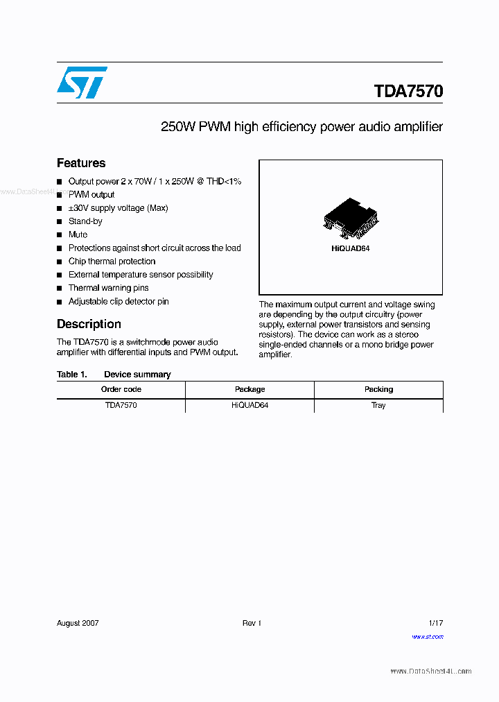 TDA7570_1758555.PDF Datasheet