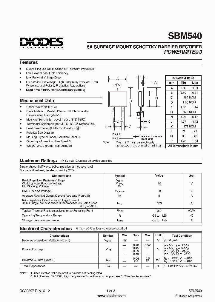 SBM540-13-F_1520228.PDF Datasheet