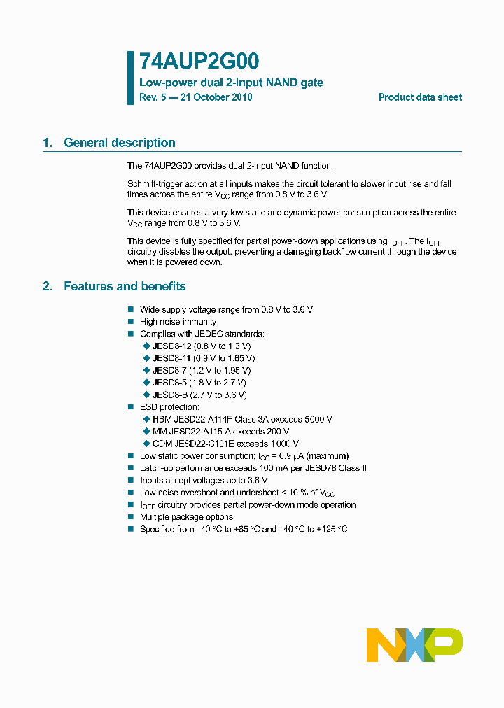 74AUP2G00GT115_1620107.PDF Datasheet