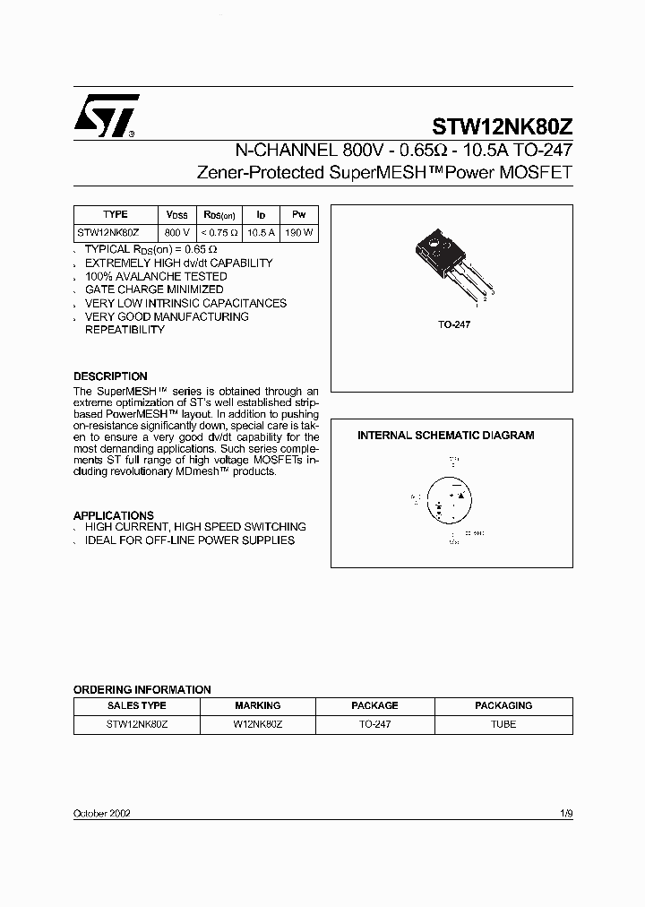 STW12NK80Z_1877172.PDF Datasheet