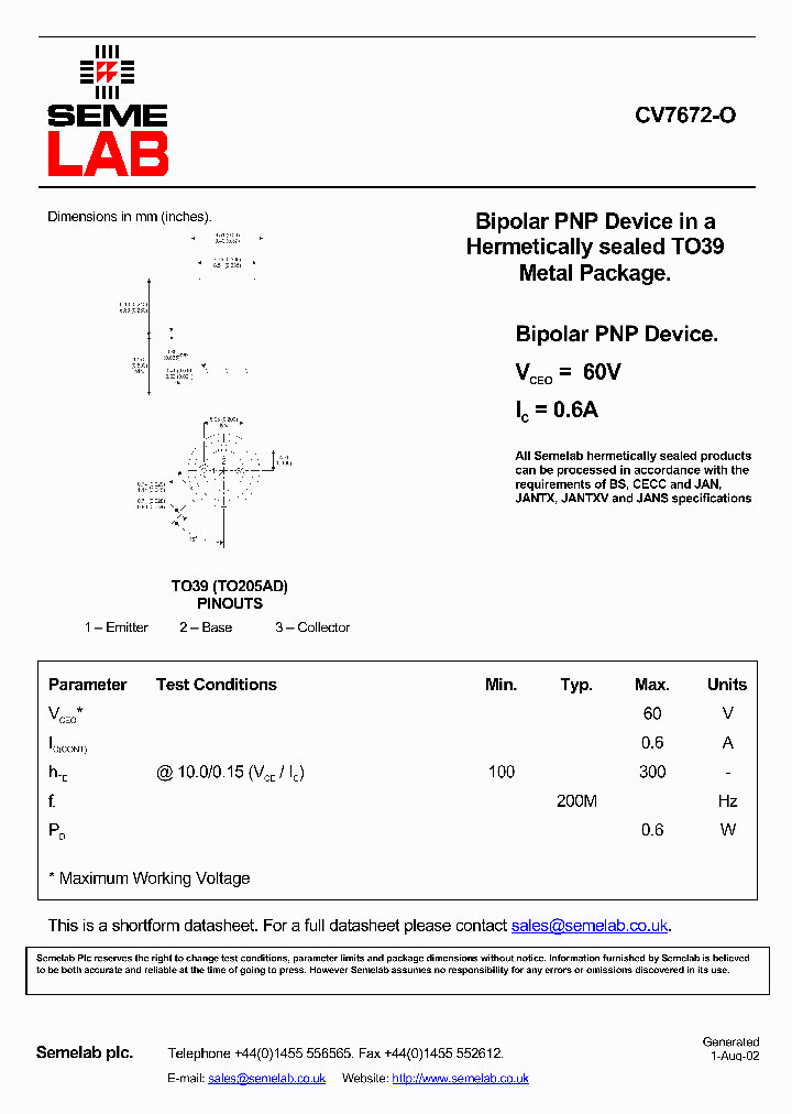 CV7672-O_1897452.PDF Datasheet
