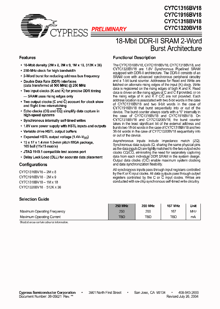 CY7C1316BV18-167BZXC_1939618.PDF Datasheet