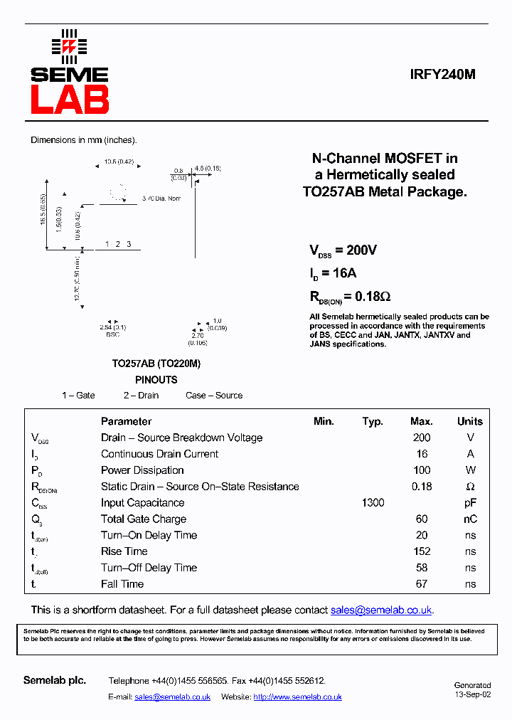 IRFY240M_1911312.PDF Datasheet