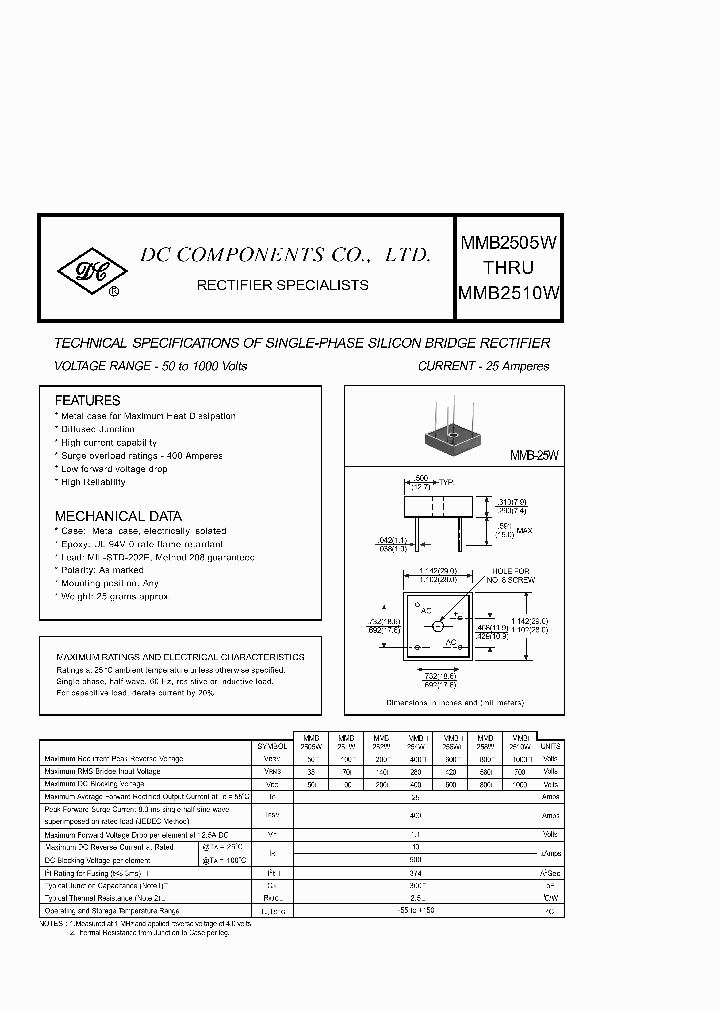 MMB251W_1912752.PDF Datasheet