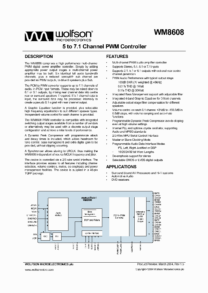 WM8608EFTRV_1940031.PDF Datasheet