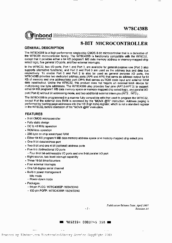 W78C438BF-33_1941798.PDF Datasheet