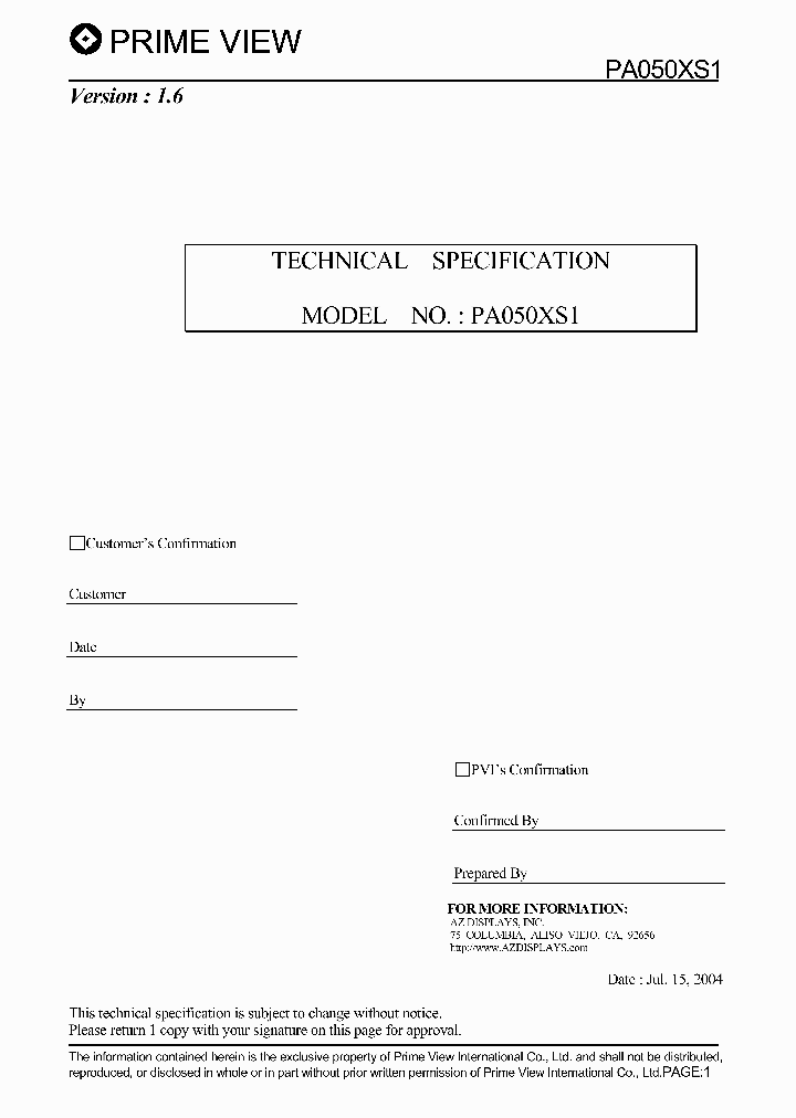 PA050XS1_1949310.PDF Datasheet