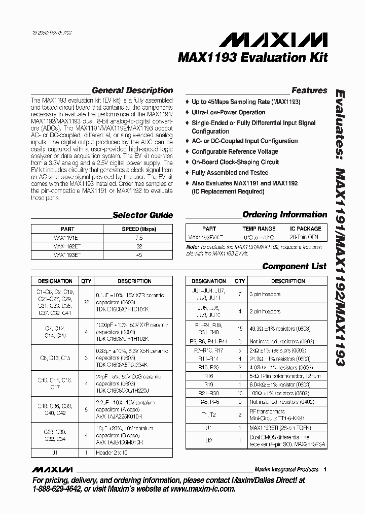 MAX1193EVKIT_1958392.PDF Datasheet