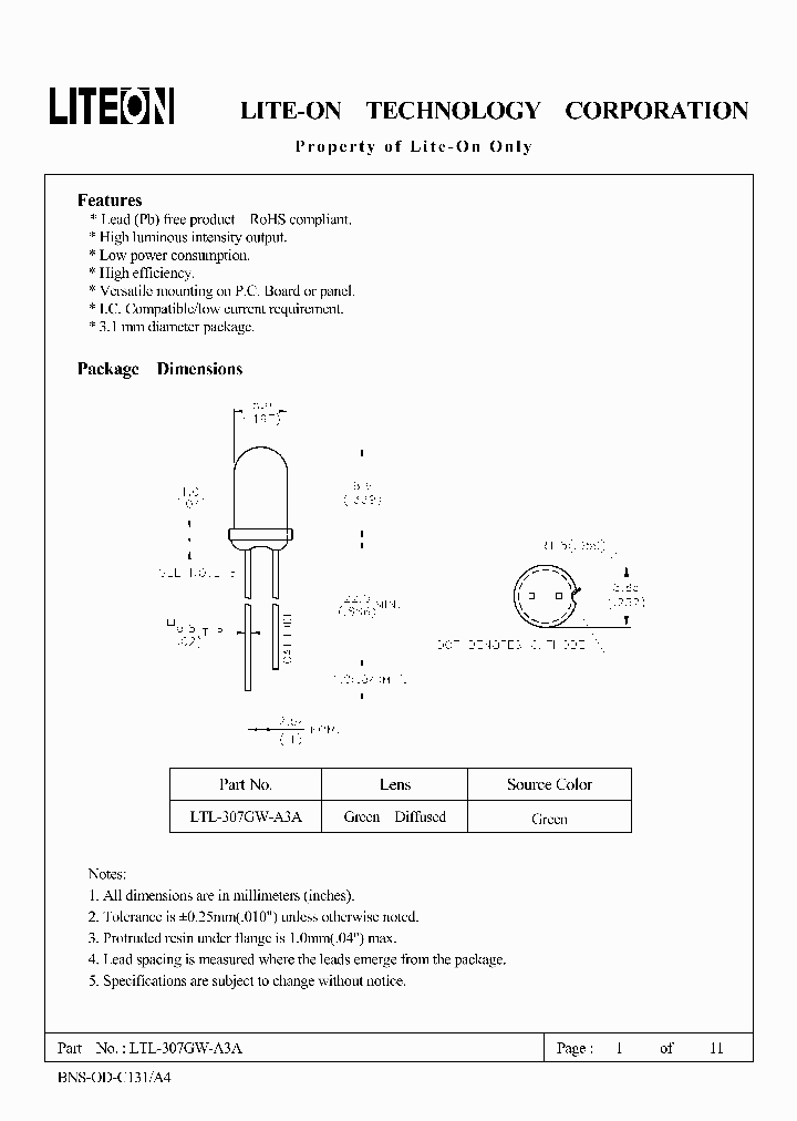 LTL-307GW-A3A_1989850.PDF Datasheet