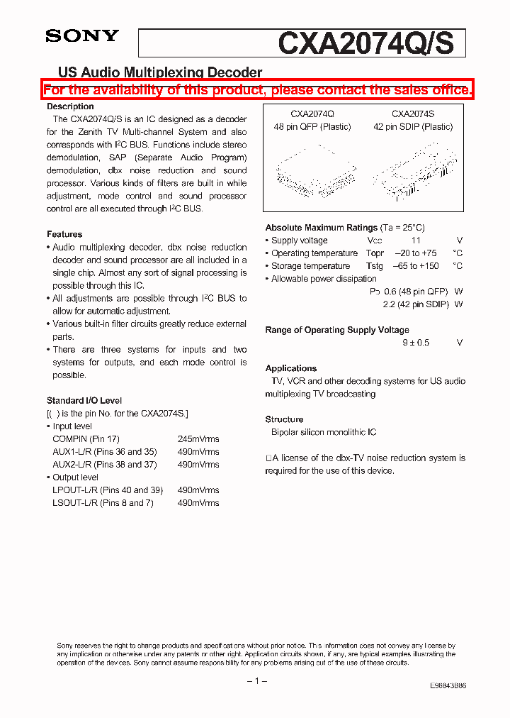 CXA2074QS_2022033.PDF Datasheet