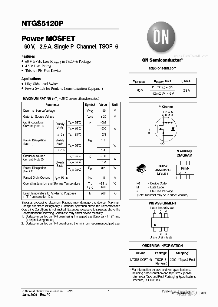 NTGS5120P_2042621.PDF Datasheet