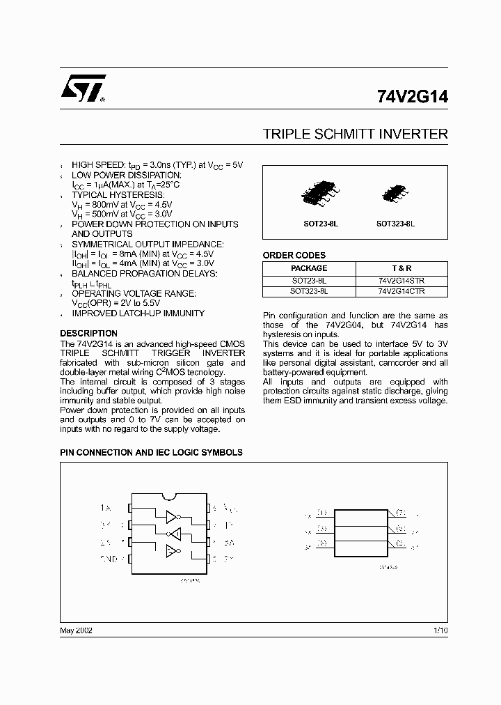 74V2G14CTR_2051838.PDF Datasheet