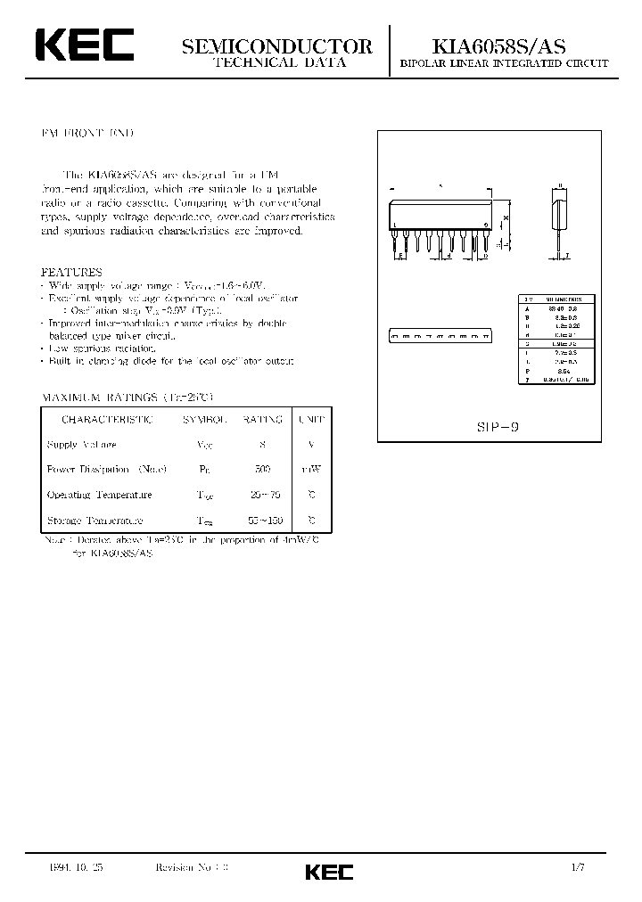 KIA6058AS_2054754.PDF Datasheet