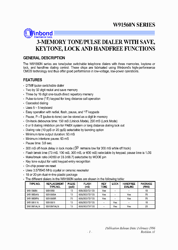W91560N_2074013.PDF Datasheet