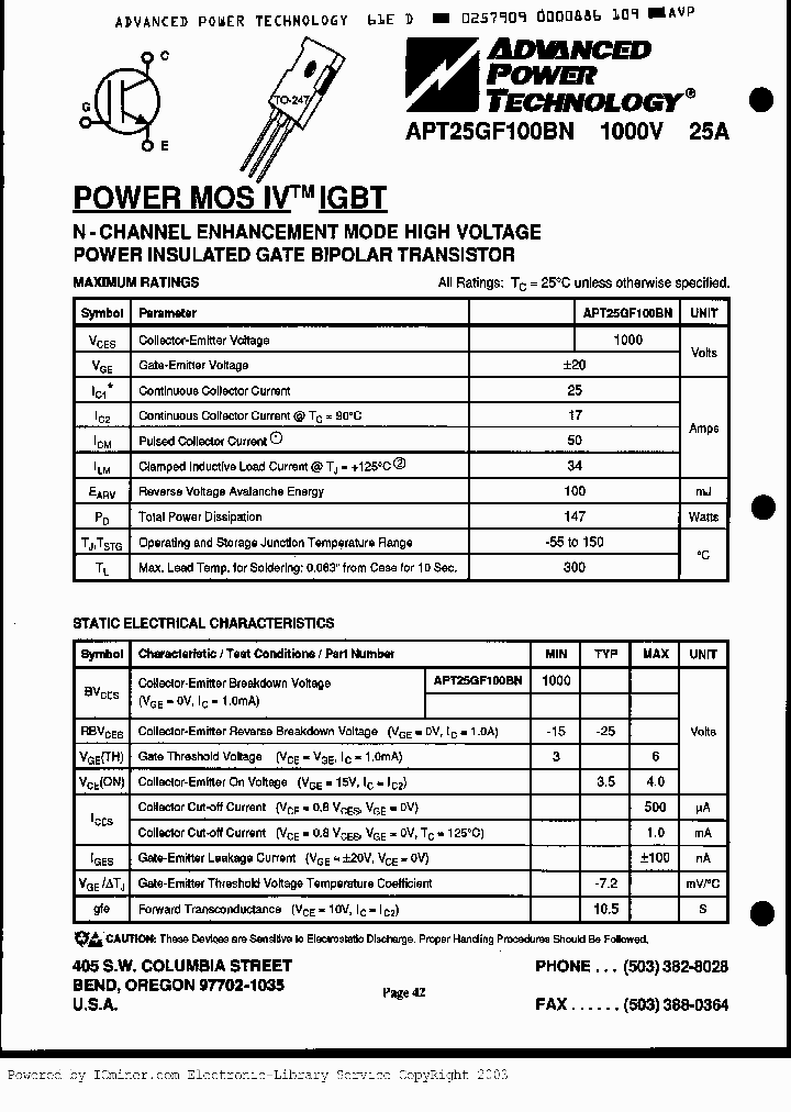 APT25GF100BN_2077354.PDF Datasheet