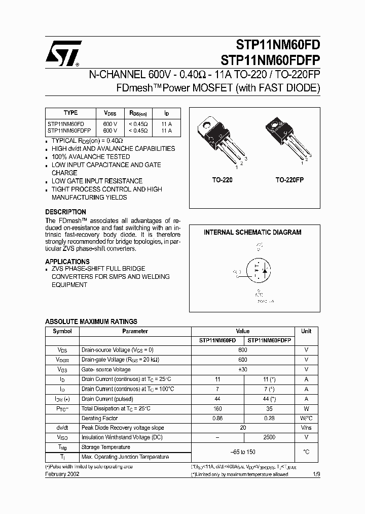 STP11NM60FD_2084736.PDF Datasheet