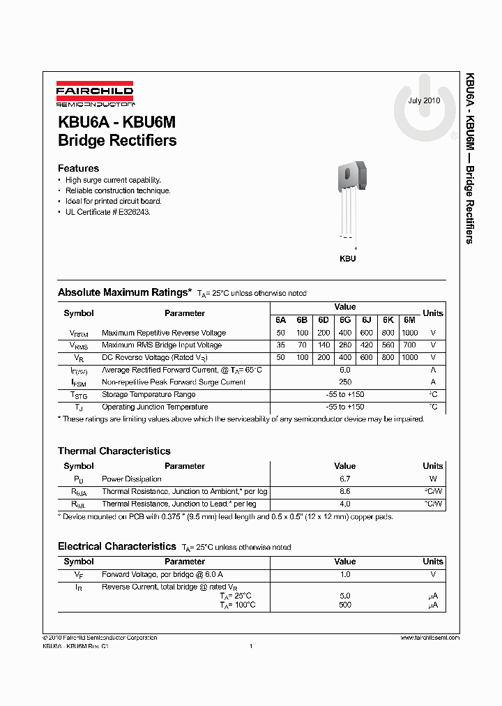 KBU6A10_2099094.PDF Datasheet