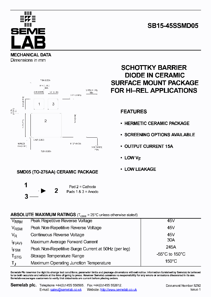 SB15-45SSMD05_2122129.PDF Datasheet