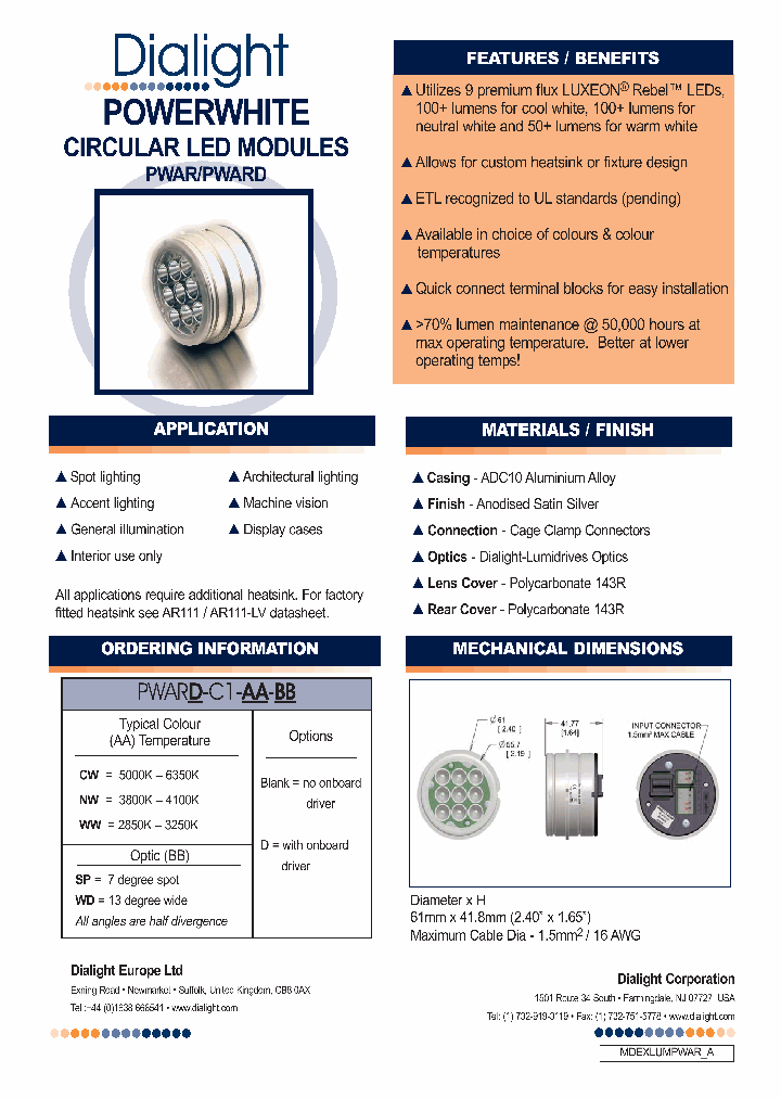 PWARD-C1-NW-SP_2125523.PDF Datasheet