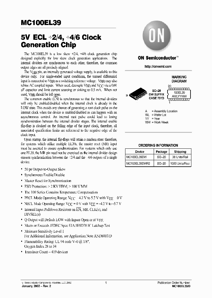 MC100EL39-D_2179687.PDF Datasheet