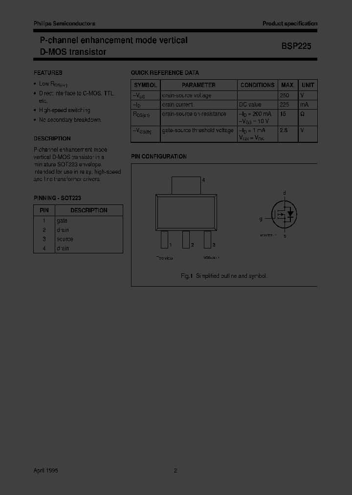 BSP225TR_2198983.PDF Datasheet